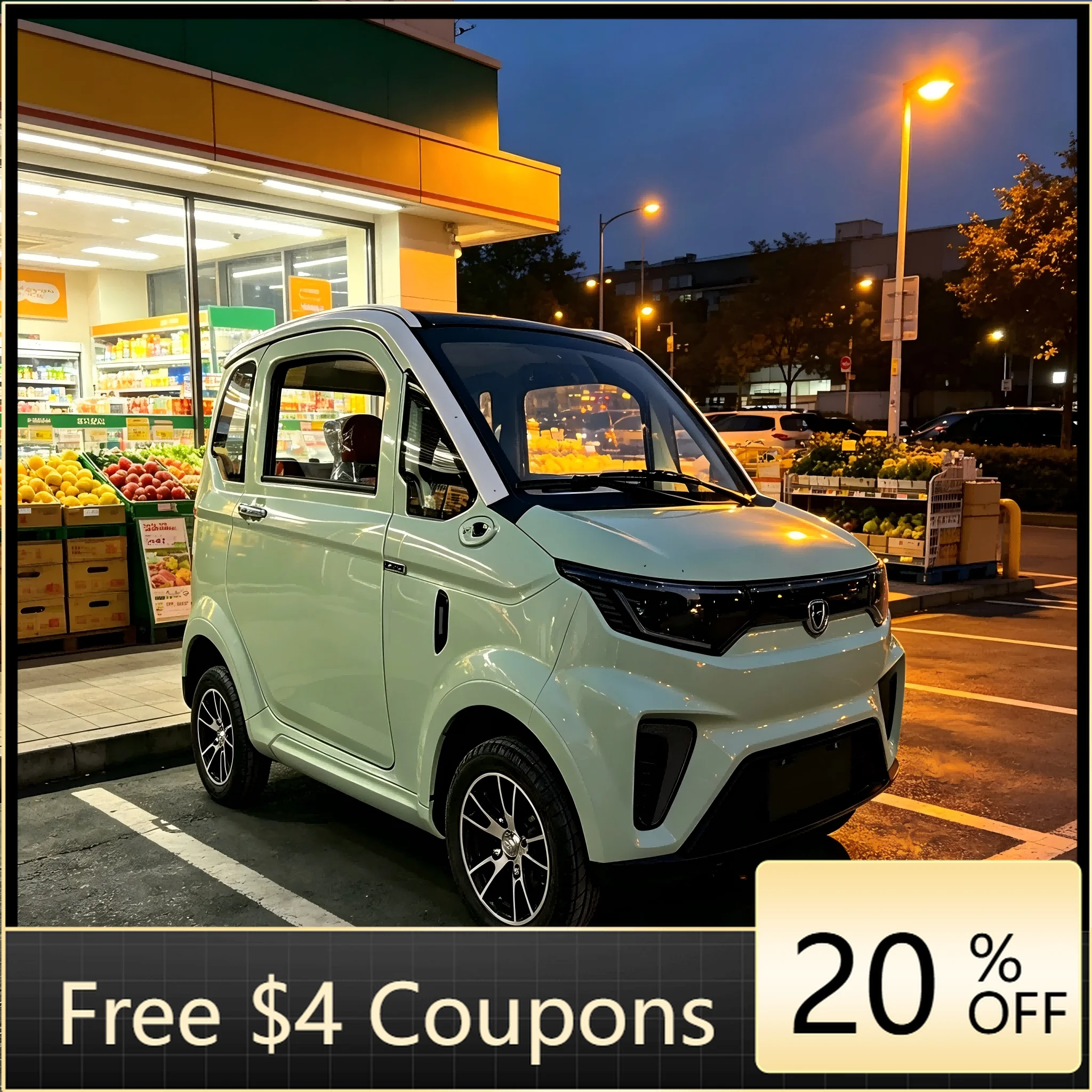 YzhgbLow-speed electric minibus with a cruising range of 80-90 kilometers, foldable rearview mirrors and wipers, suitable for th