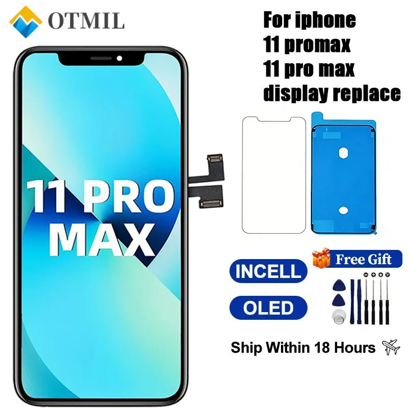 Pantalla OLED original para iPhone 11 Pro Max, reemplazo de pantalla OLED Full HD True Tone con kit de reparación y protector de pantalla