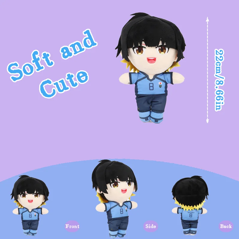 블루 잠금 플러시 바치라 메구루 나기 세이시로 미카게 레오 애니메이션 피규어 인형 애니메이션 애호가 주변기기 컬렉션 어린이 생일 선물