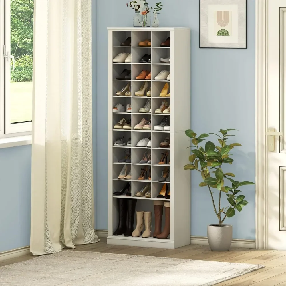 11-Tier Shoe Storage Cabinet, Free Standing Closet Organizers and Storage with 31 Open Cubbie, Space Saving Shoe Rack