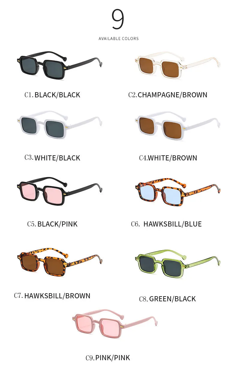 Luxus Rechteck Sonnenbrille Frauen Vintage Marke Designer Quadratische Gläser Shades Anti-glare UV400 – Detail 3