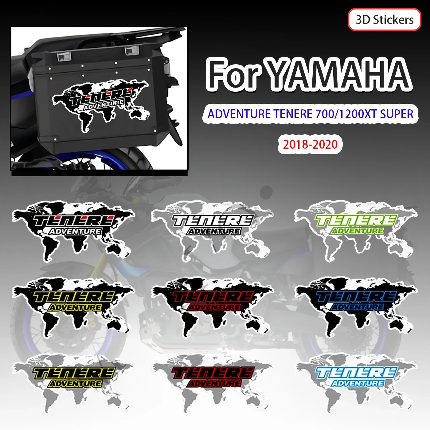 Motorcycle Stickers Luggage Aluminium Trunk Cases Tank Pad Protection  For YAMAHA ADVENTURE TENERE 700 /1200XT SUPER 2018-2020