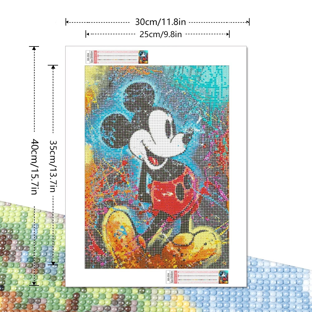 Disney Diamond Painting Mickey Mouse Full Round Drill Mosaic Cartoon New Arrivals Children Gifts 30x40