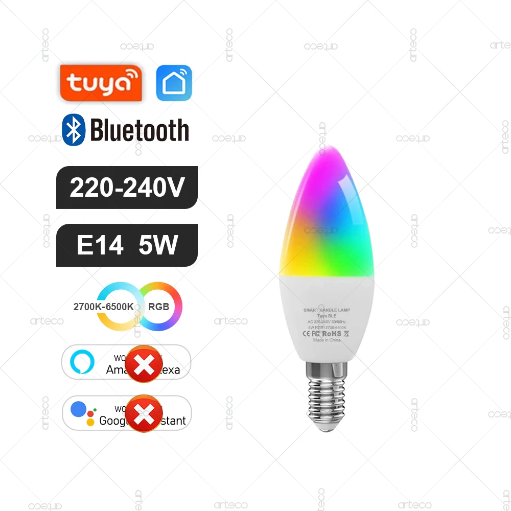 Tuya E27 GU10 E14 Lamp WiFi Zigbee Bluetooth, Dimbare Smart LED Lamp 2700-6500 K RGBCW, LED Gloeilamp Werk Met Alexa Google Thuis