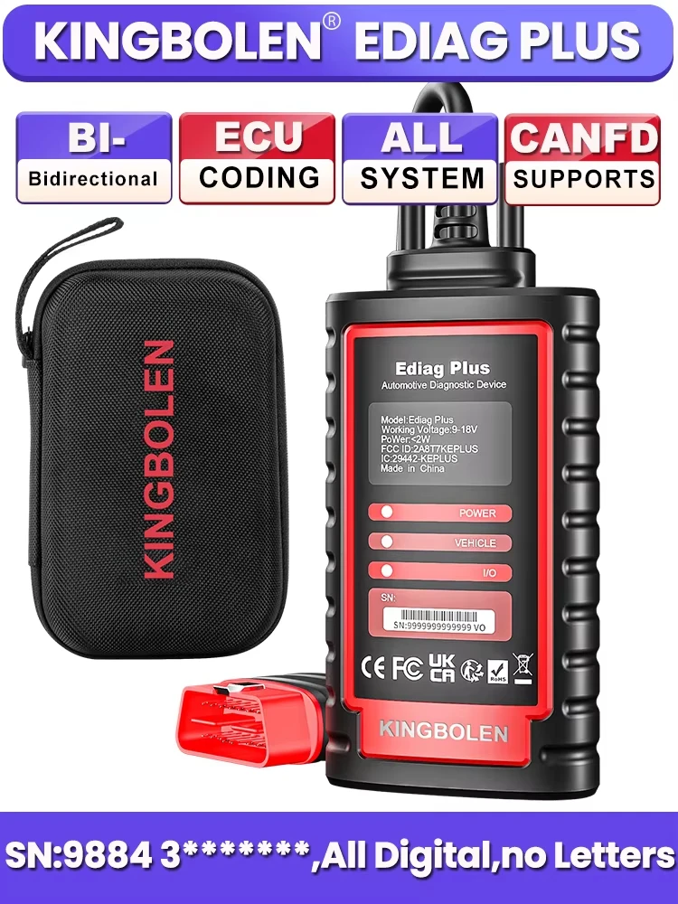 KINGBOLEN Ediag Plus Thinkdiag 2 OBD2 Scanner CANFD Alle Systeme Auto-Diagnosegerät 15 Reset-Funktionen ECU-Codierung Aktiver Test 1 Jahr Kostenlos