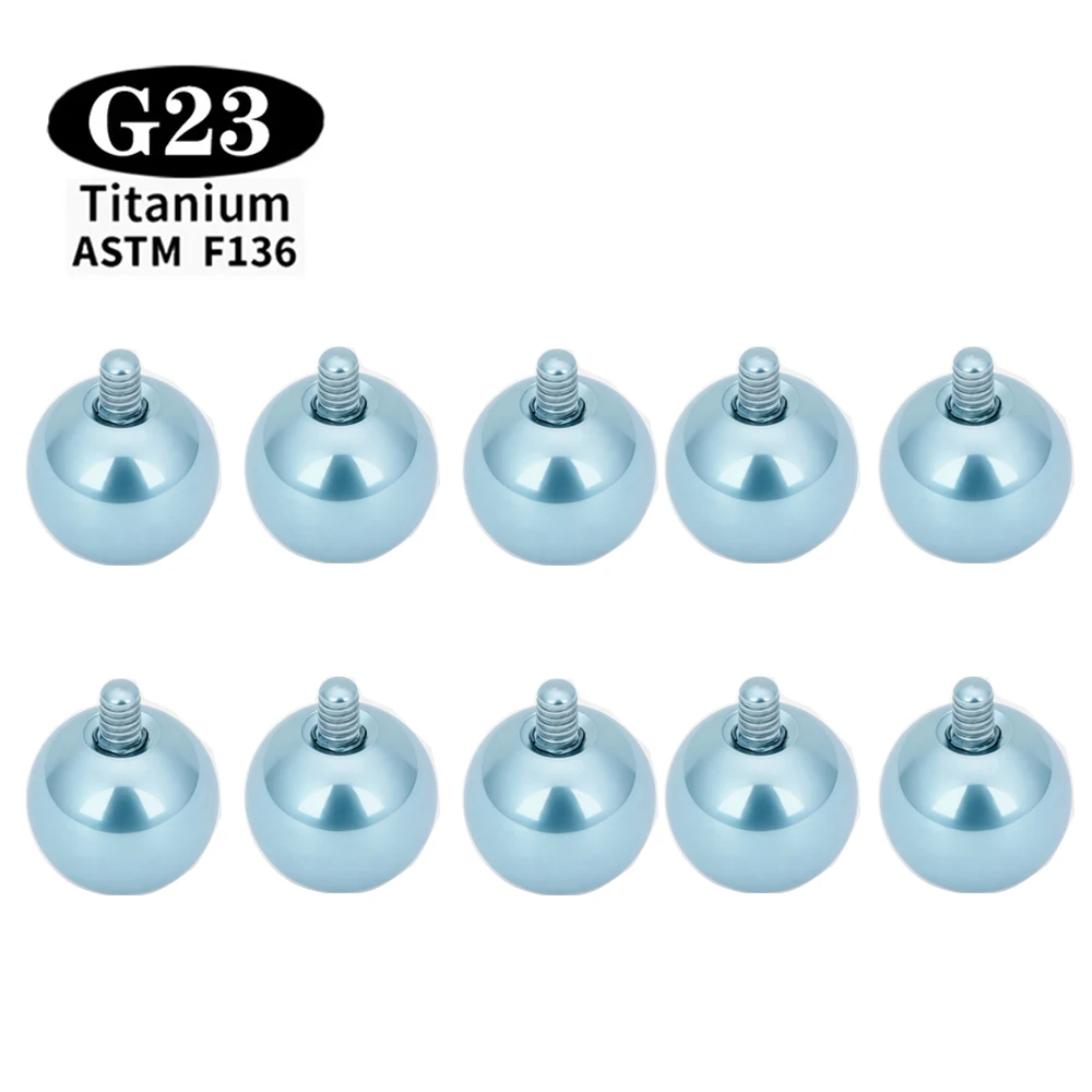 10 Stück ASTM F136 Titan-Kugeln 2/3/4/5mm, eloxiert, G23 Titan, externes/internes Gewinde, Lippen-Bananen-Kugel, Körperschmuck, Großhandel – Detail 5