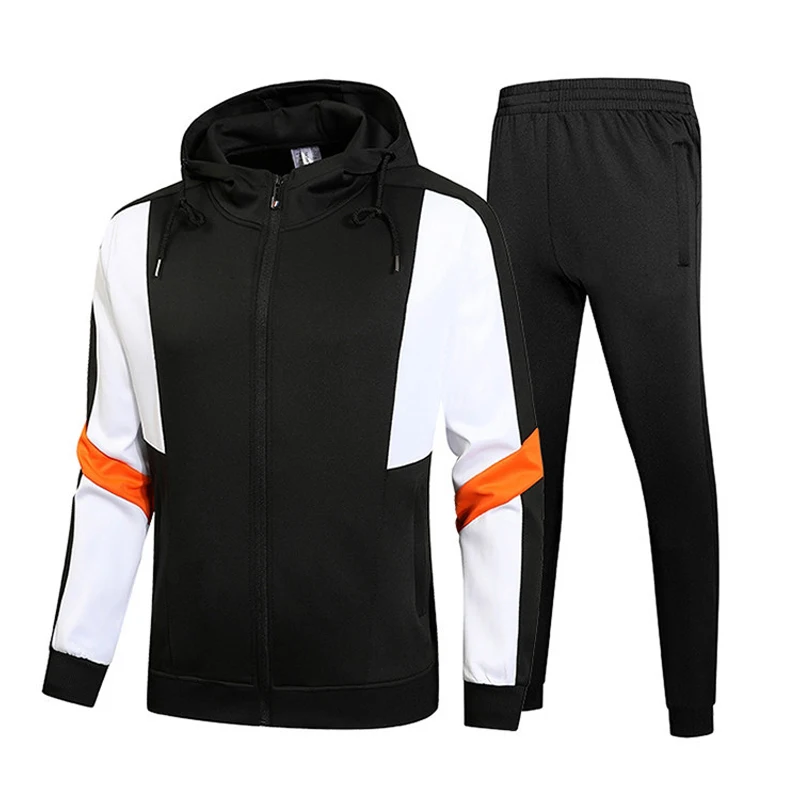 

Tracksuit for Men Zipper Hooded Sweatshirt and Sweatpants Two Pieces Suits Male Casual Fitness Jogging Sports Sets Asian Size