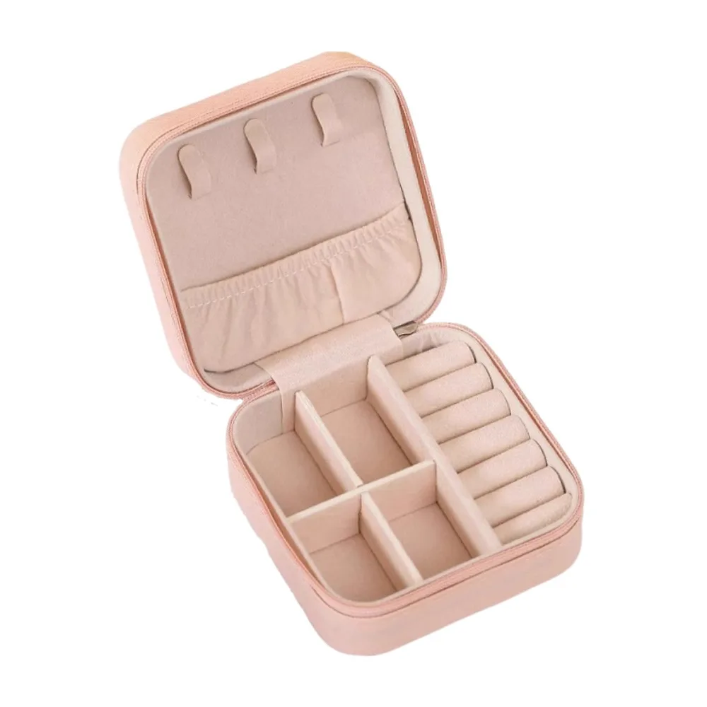 

Portable PU Leather Jewelry Box Mini Size Simple Design Portable Jewelry Box Macaroon Style Earring Holder Travel Use