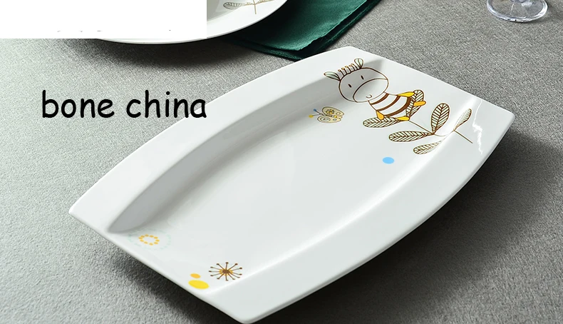 

12 Inch, Bone China Rectangle Serving Platter, Porcelain Wedding Plates Tablewawre, Decor Dessert Plates, Kitchen Dishes Buffet