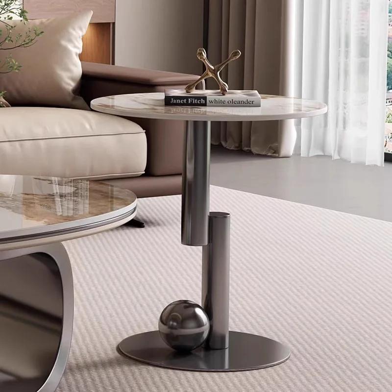 

Stainless steel, Italian light luxury microcrystalline stone single coffee table