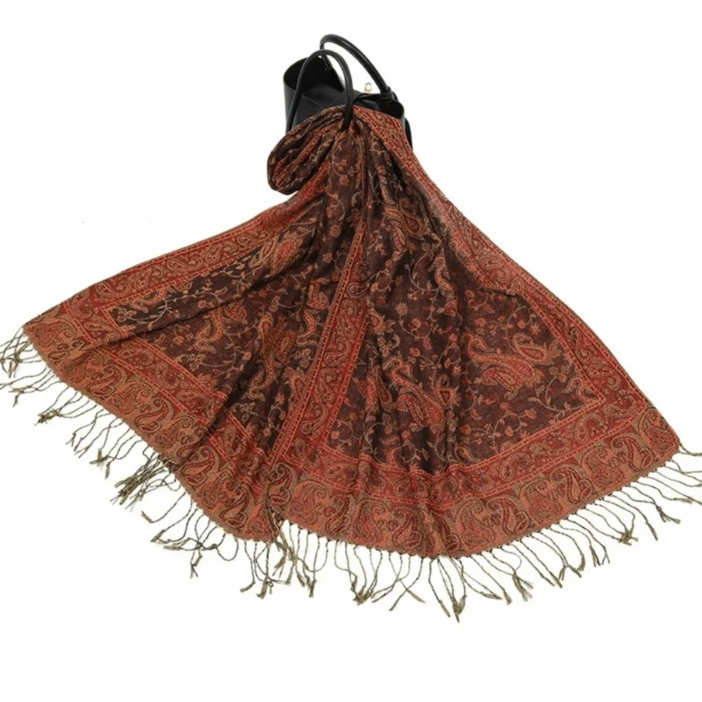 Retro Tassels Paisley Shawl Sun Protection Long Sunscreen Shawl Ethnic Style Bohemia Cashmere Scarf Beach