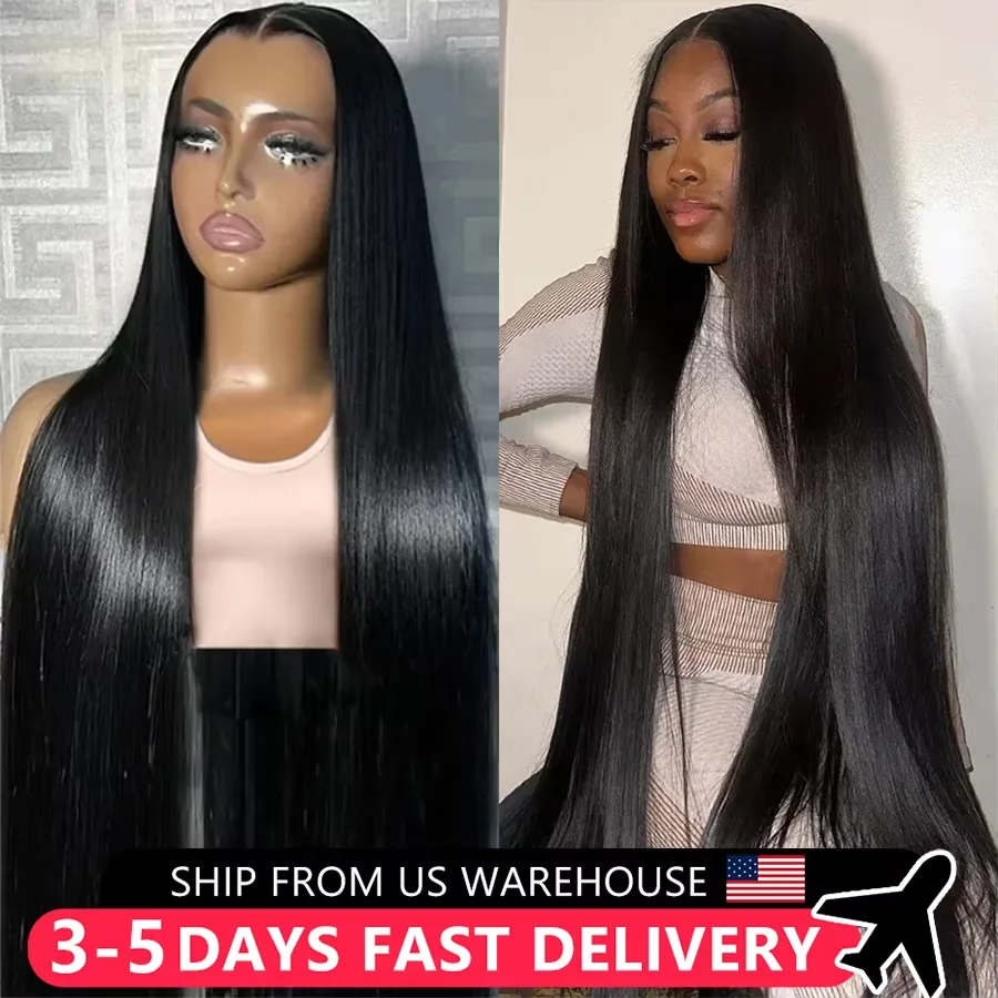 

Парик из натуральных прямых волос 13x4 13x6 HD Lace Front, предварительно выщипанный, для женщин, с прозрачной застежкой 4x4, бразильские волосы Remy