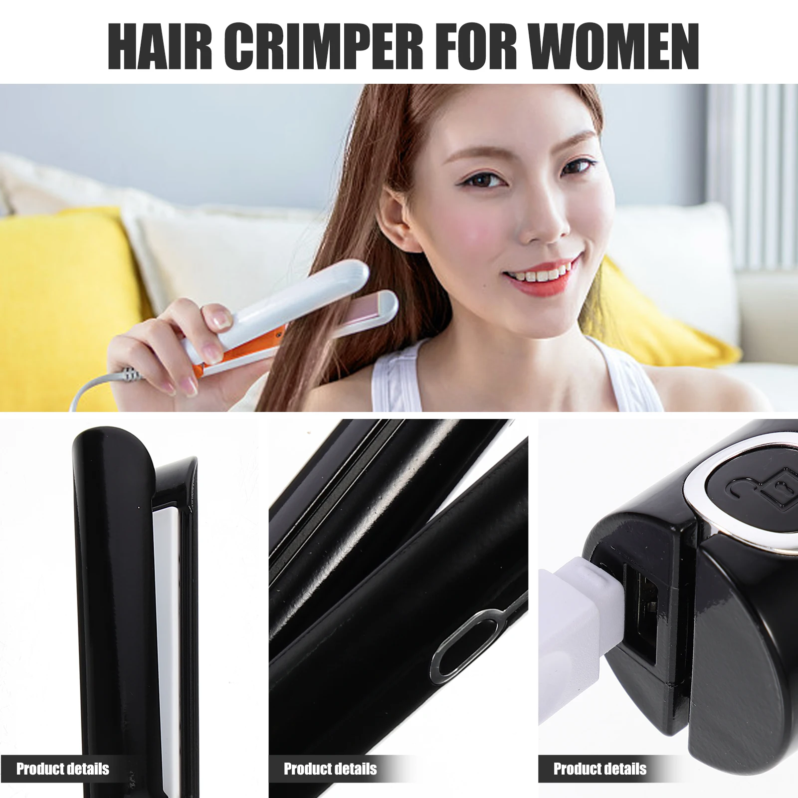 

1 set Hair Straightener Professional Curling Iron ABS Material Adjustable Temperature Wireless Travel Hair Styling Tools Long