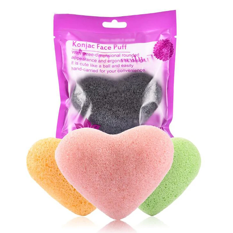 1Pc รูปหัวใจทำความสะอาดใบหน้าแต่งหน้ากระพือ,ผู้หญิง Make Up Foundation ครีมเครื่องสำอางค์พัฟ facial ฟองน้ำแป้งพัฟ