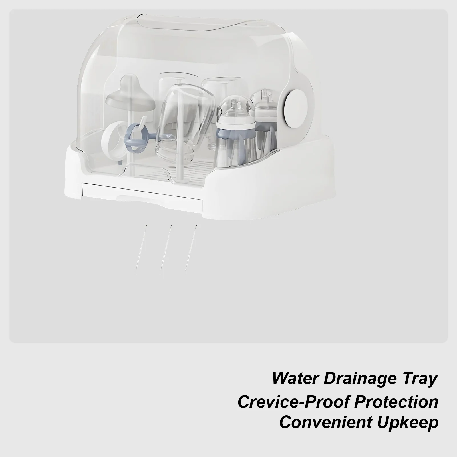 

Сушилка для бутылочек, органайзер для детских бутылочек, ящик для хранения с крышкой и съемным сливным поддоном для послеродового ухода, центра, кухни, дома