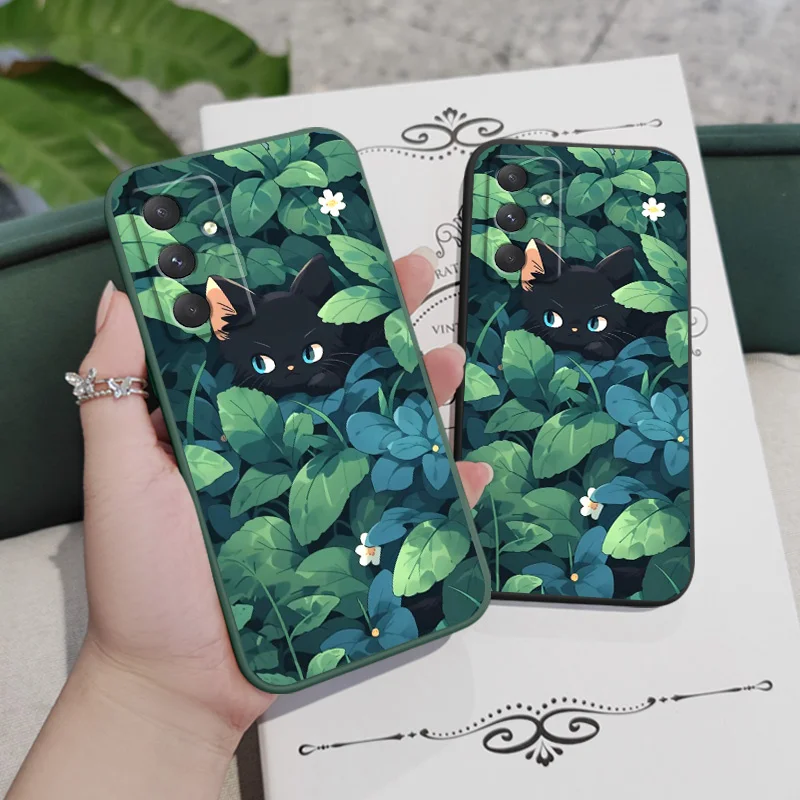 Grass Cat Phone Case For Samsung Galaxy A55 A35 A25 A15 A05 A05S A54 A34 A24 A14 A04 A04S A04E 4G 5G Cover