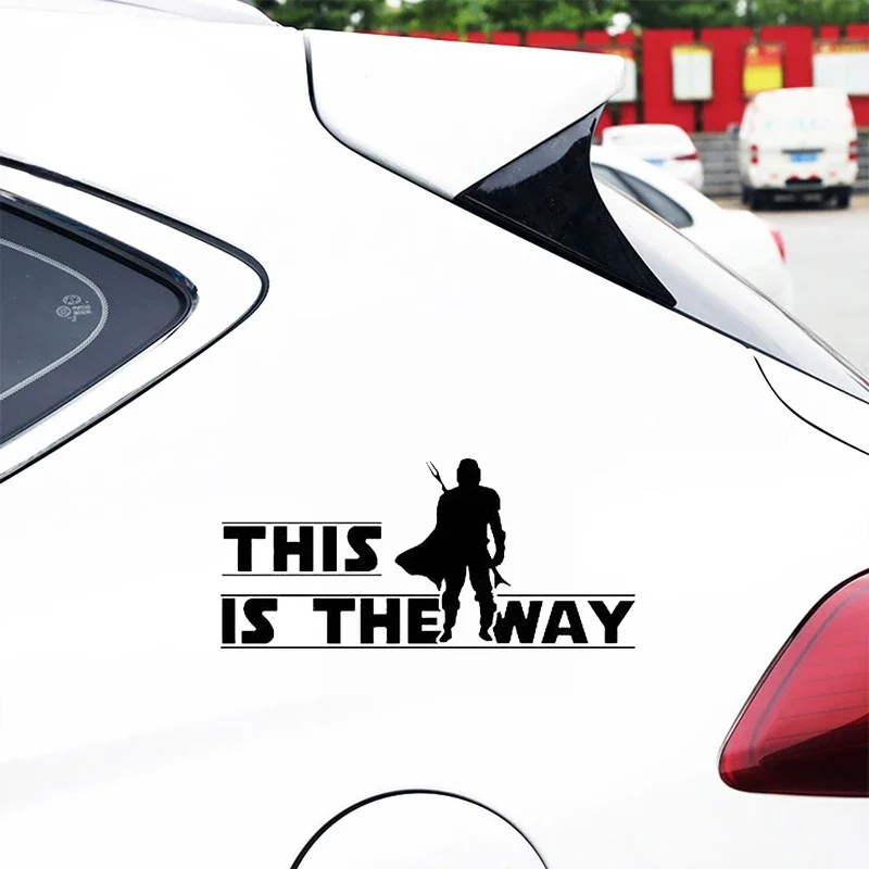 

Personalized This Is The Way with A Warrior Car Sticker Truck Vans Walls Laptop PVC Vinyl Decal Sunscreen Car Accessories