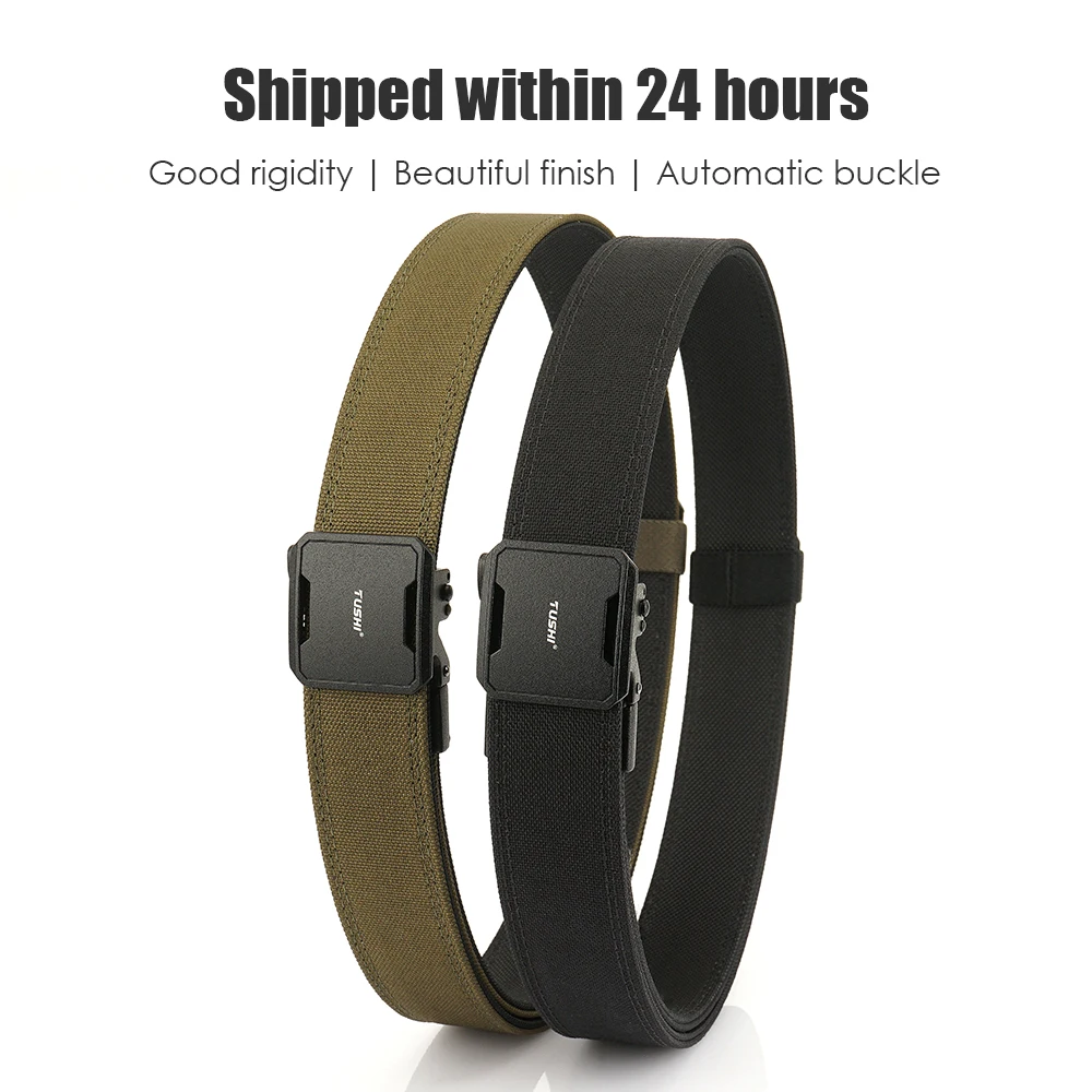 VATLTY 110cm/120cm Rigid Belt Matte Automatic Buckle Hunting Tactical Belt Thick Genuine Nylon Trousers Belt for Men Male Strap