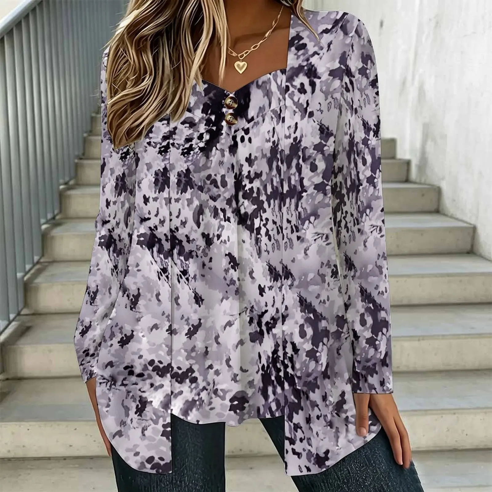 Women Sparkly Butterfly Print Square Asymmetric Neck Short Sleeve Casual Summer Tops