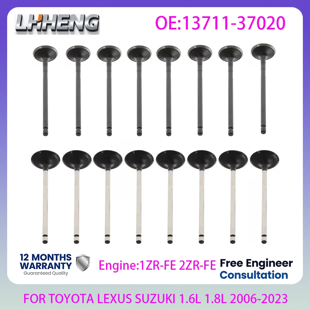 Engine Inlet&Exhaust Valves For TOYOTA COROLLA ISIS PRIUS C-HR LEXUS NX SUZUKI 1.6L 1.8L 1.6 1.8 L T L4 GAS 06-23 1ZR-FE 2ZR-FE