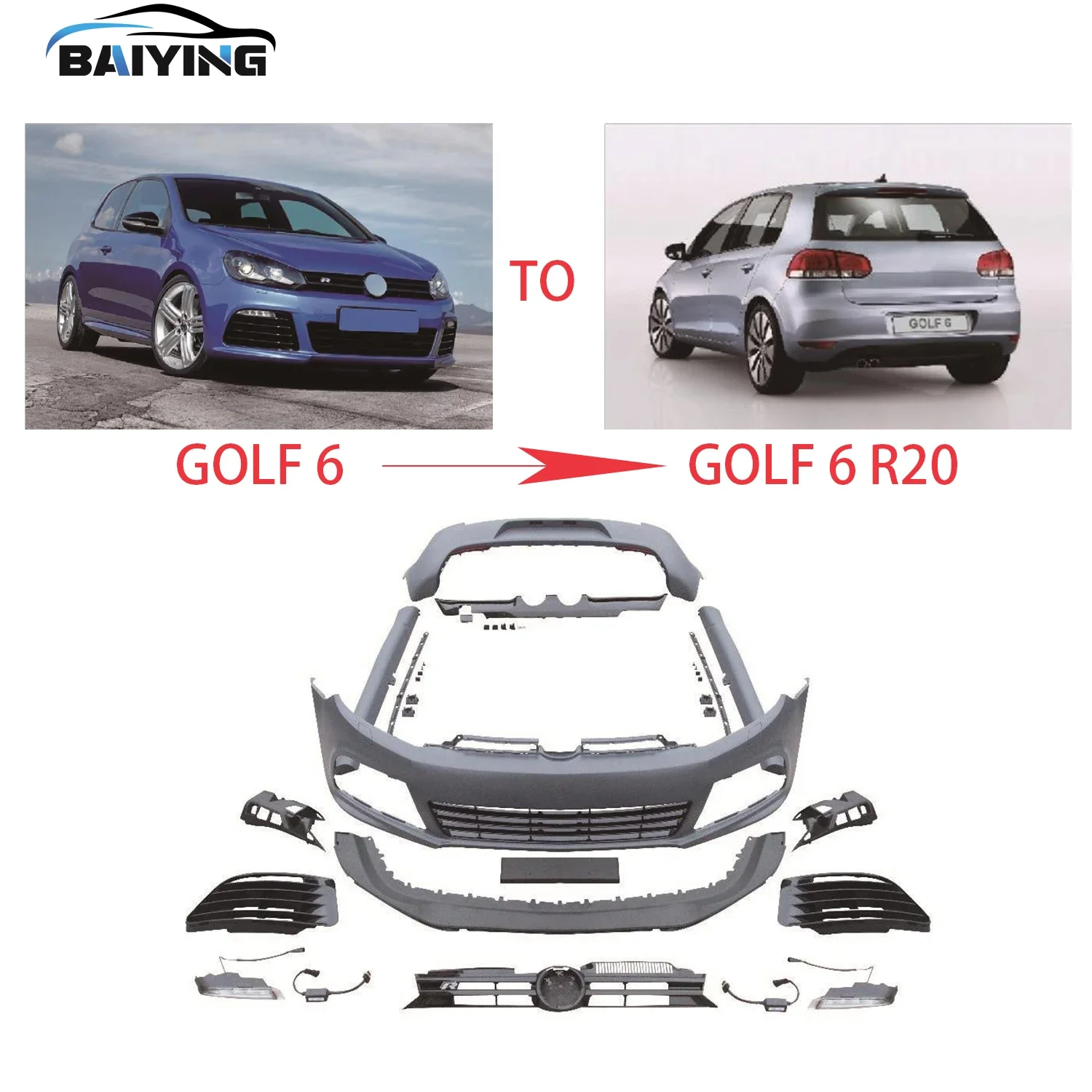 FOR Golf 6 Upgrade To Golf 6R20 Front Bumper Fog Light Frame Car Accessories Set of Good Quality