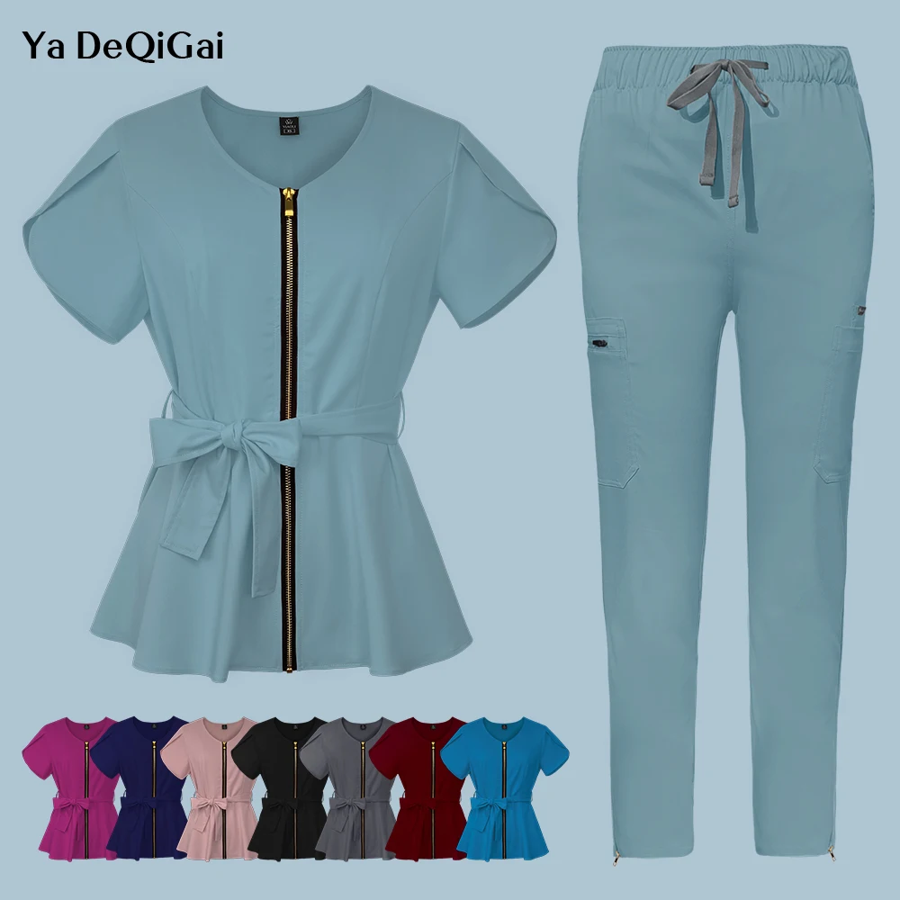 Uniforme médico de manga corta para mujer, uniforme de Odontología, Enfermería, Hospital, más vendido, venta al por mayor, a la moda