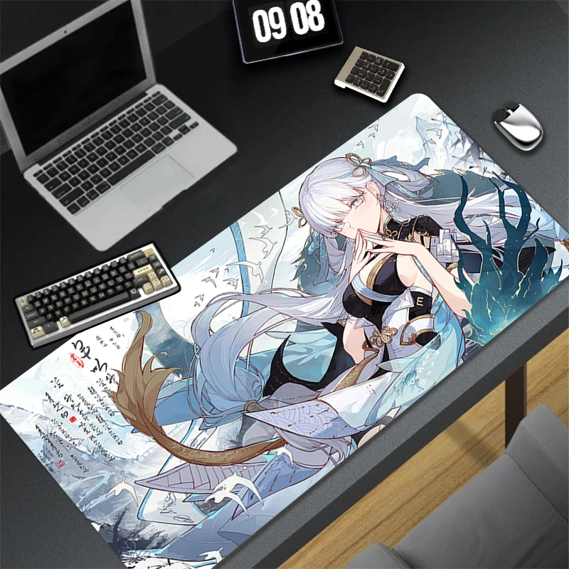 Computer Gaming Accessories HD Mousepad Office PC Mouse Pad Keyboard Pad Desk Decoracion Wuthering Waves Jinhsi Anime Desk Mat