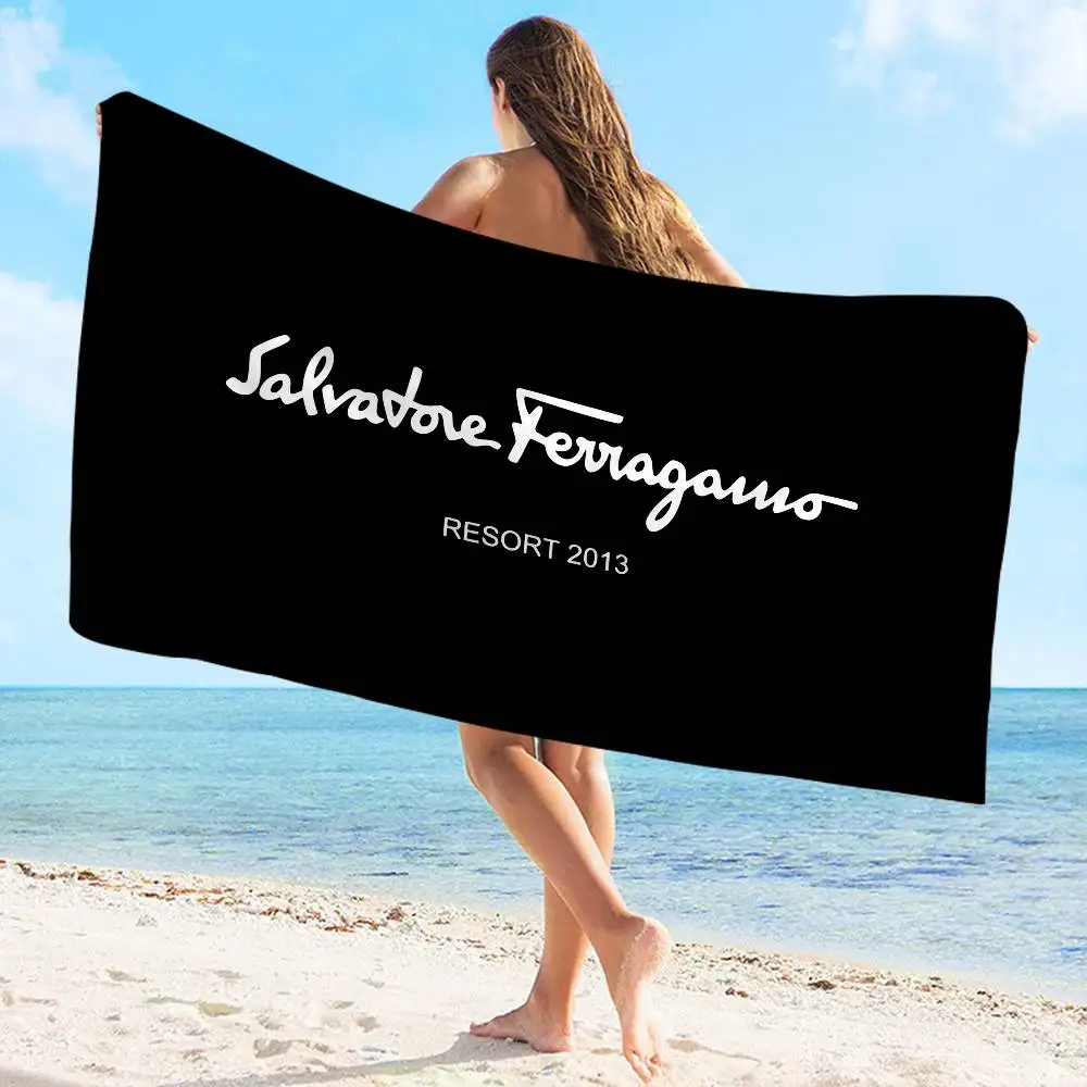 Пляжное полотенце S-Salvatore F-Ferragamo в стиле аниме, мягкое, впитывающее, для плавания, детские подарки, для путешествий, кемпинга, спортзала