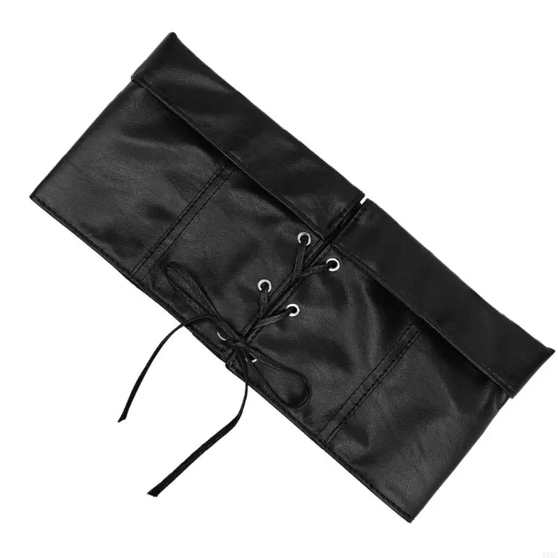 49MC Retro PU Corset สำหรับเข็มขัดเอวยืดตัวของหญิงเข็มขัดลูกไม้ผูกเข็มขัดมัดทั้งหมดเอวจับคู่ cincher สำหรับเดรสชุดต่างๆ