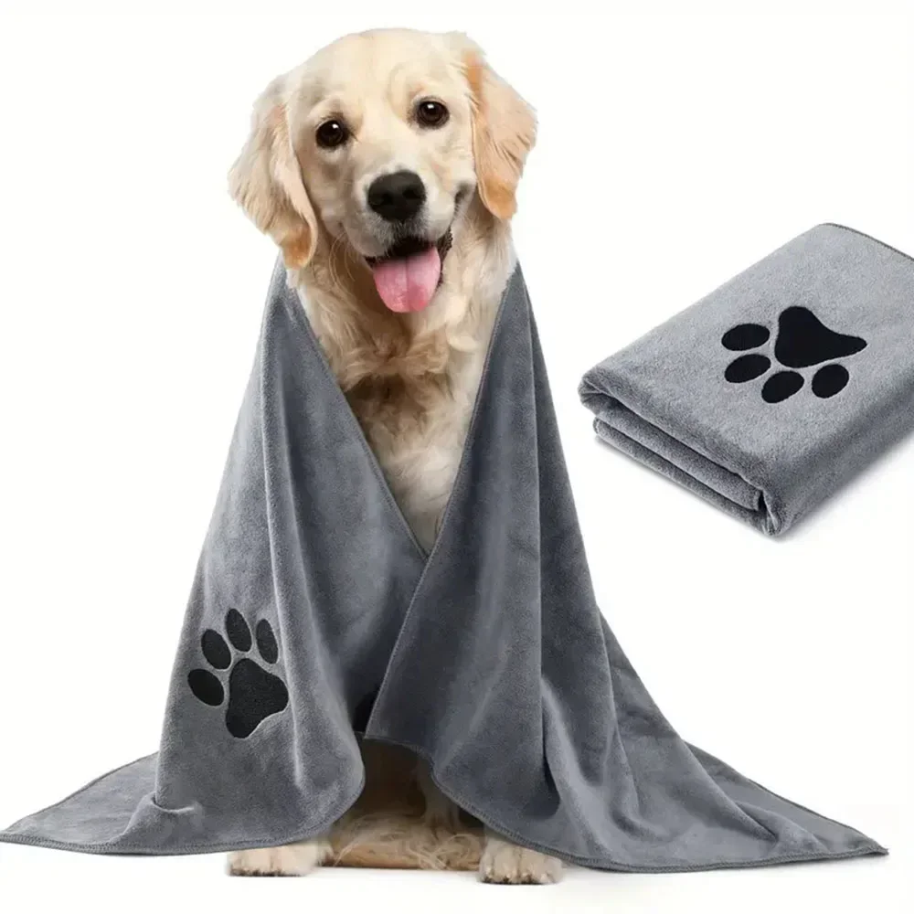 

Microfiber Pet Bath Towel Embroidered Super Soft Absorbent Quick-Dry Thick Dog Cat Blanket For Dogs Bathrobe Grooming Supplies