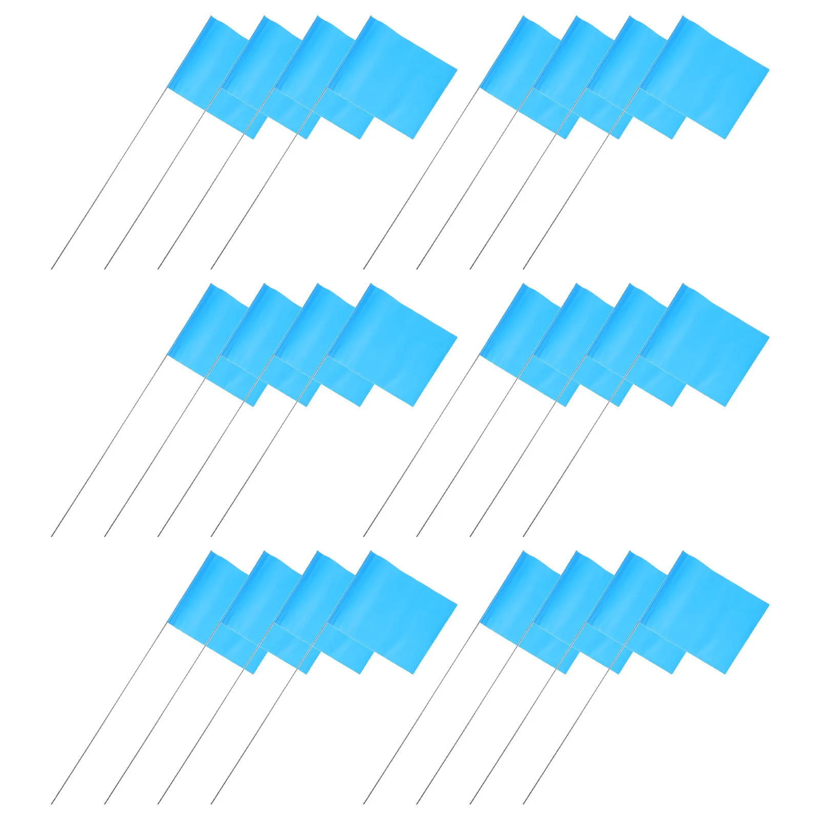 

100Pcs High Visibility Yard Flags Sturdy Wire Stakes Uv Resistant Safety Marking Flags for Landscape Gardening Traffic Caution