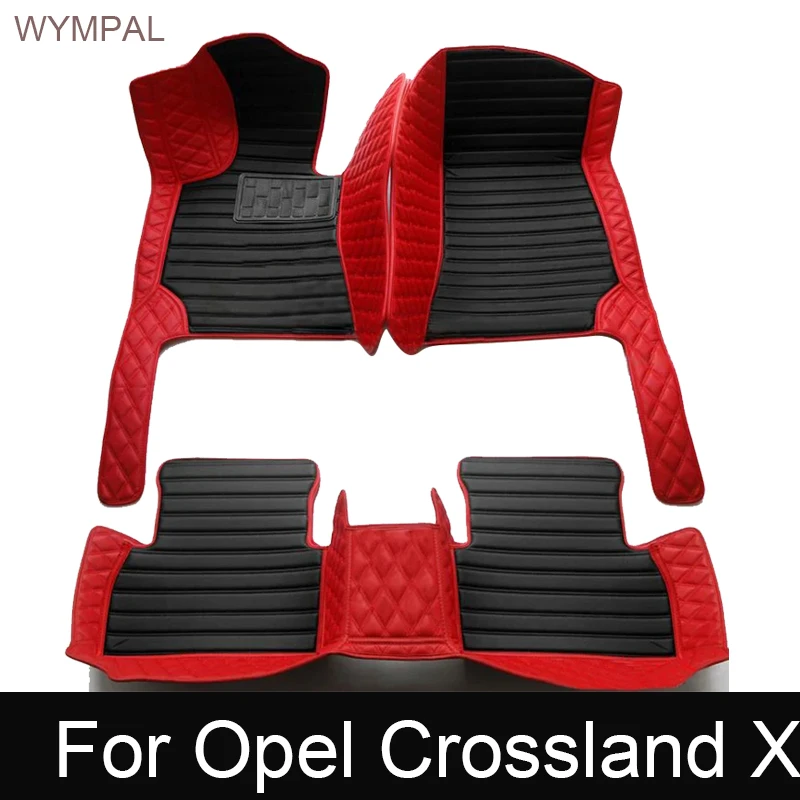 Car Floor Mats For Opel Crossland X 2017-2020 DropShipping Center Interior Accessories 100% Fit Leather Carpets Rugs Foot Pads