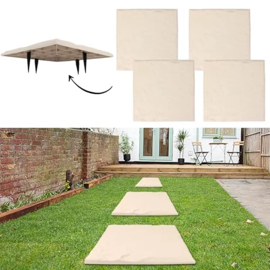 4Pcs Large Stepping Stones Outdoor Garden Walkway, Durable Plastic Pavers for Patio, Pathway, and Landscaping, Weatherproof Ste