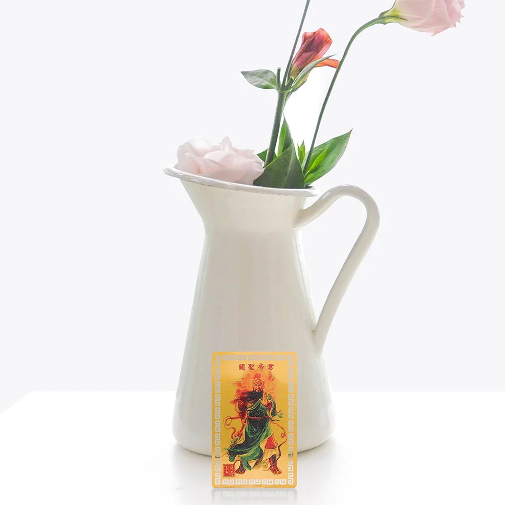 4Pcs Metal Cards Exquisite Chinese Amulets for Home Car Office Decor Protection Good Fortune Auspiciousness