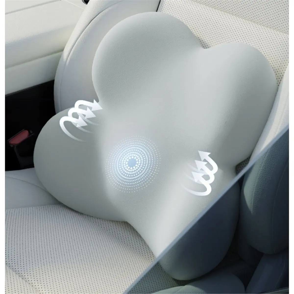 Spinal Correction Memory Foam Lumbar Support Pillow Ergonomic Waist Back Cushion for Chair Car Seat Back Support Black
