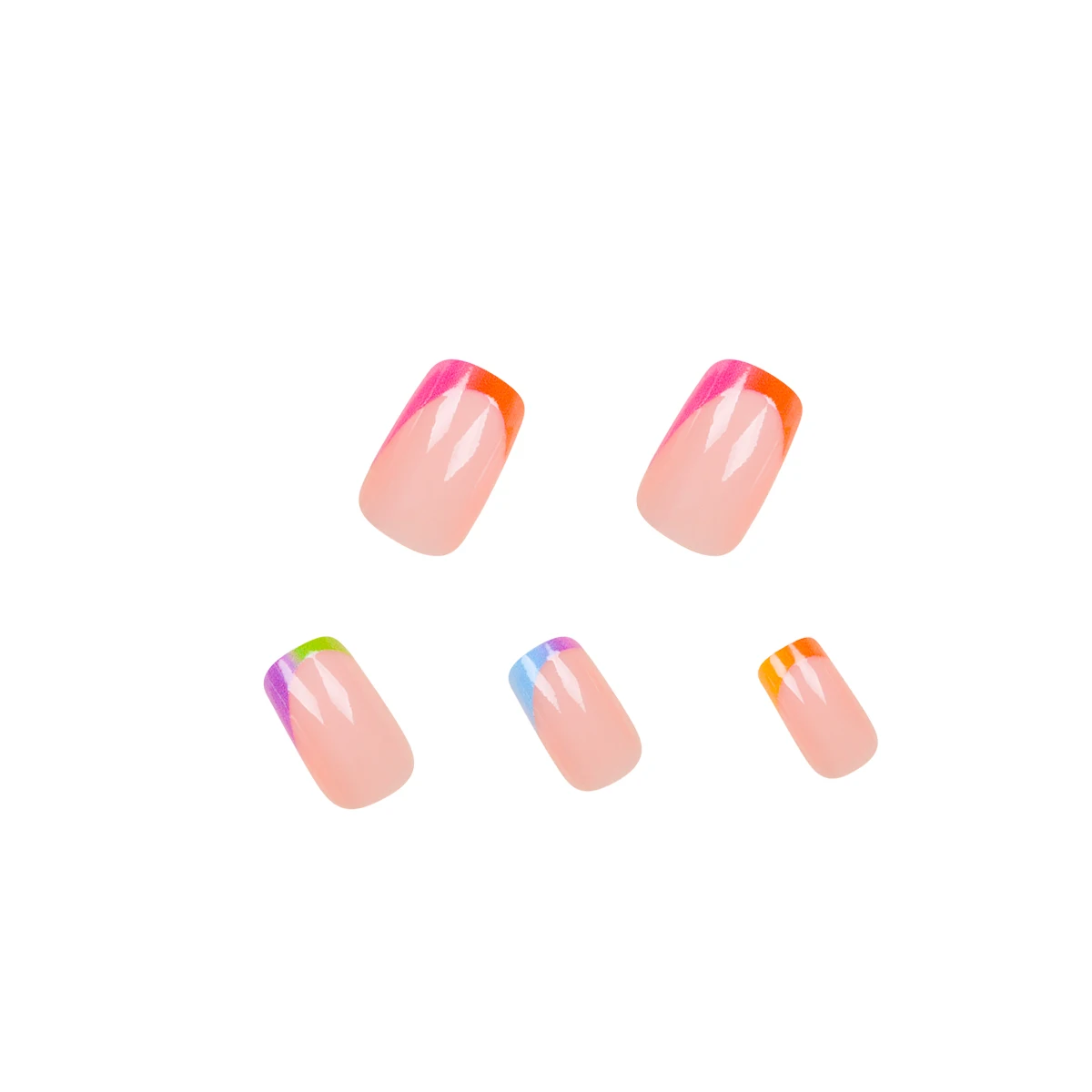 Parche de uñas francesas dobles de Color fresco Simple, cuadrado medio, 24