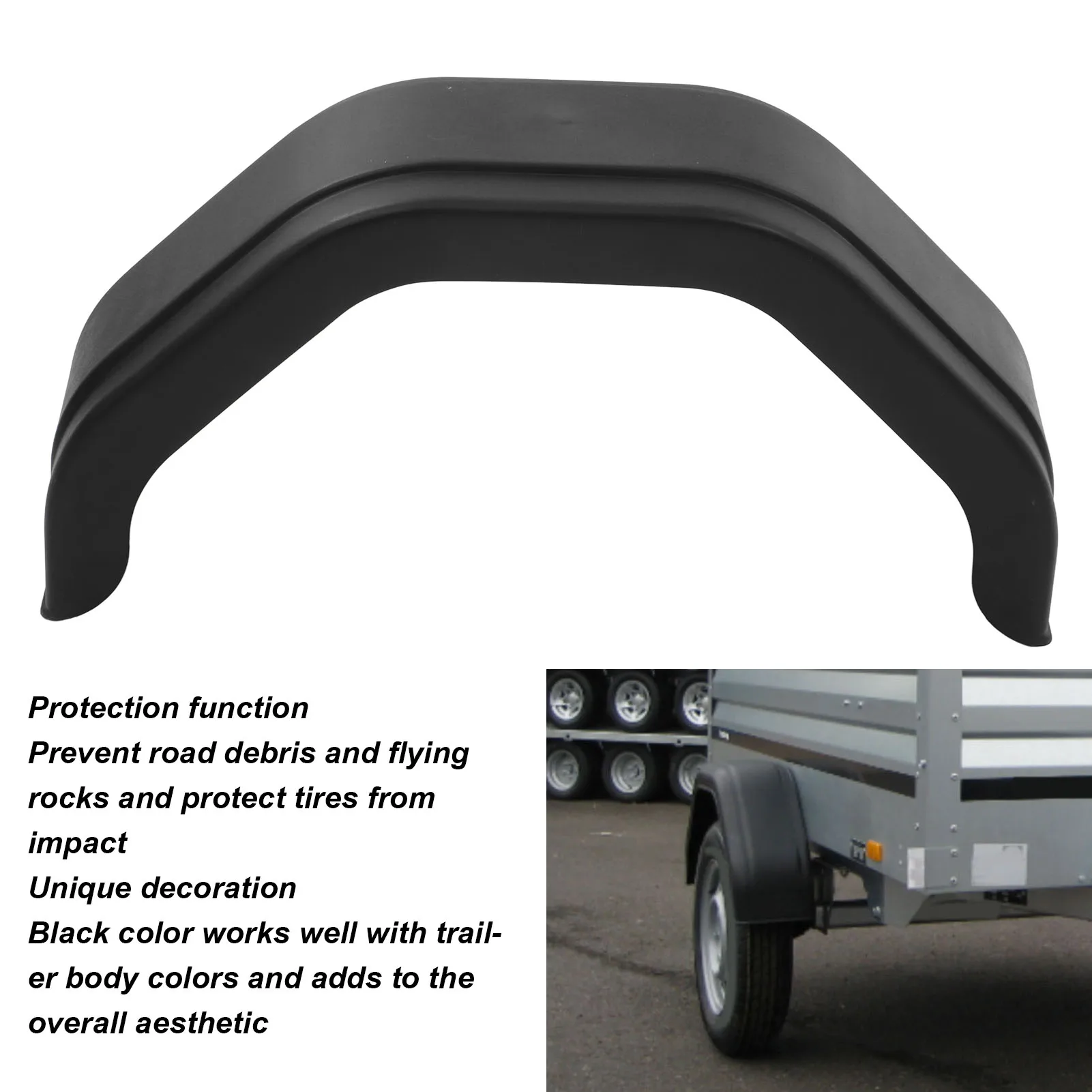 

Trailer Wheels Mudguard High Strength ATV Mudguard Deformation Proof Easy Installation Anti for 12in 13in Wheels
