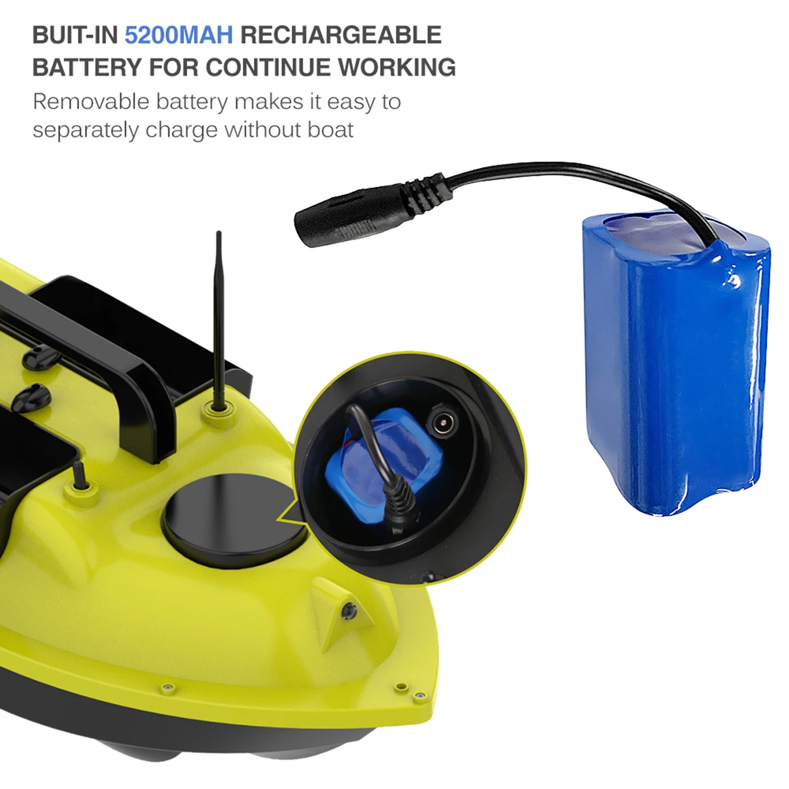 

Рыболовная лодка-прикормочная станция на аккумуляторе, грузоподъемность 2 кг, GPS-позиционирование, 3 отсека, беспроводное дистанционное управление