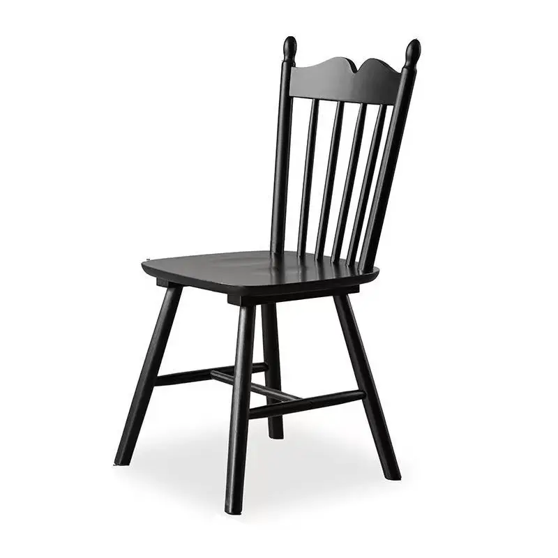 

#@American Style Vintage Dining Chairs Comfortable Upholstered Leather Classical Wooden Chair