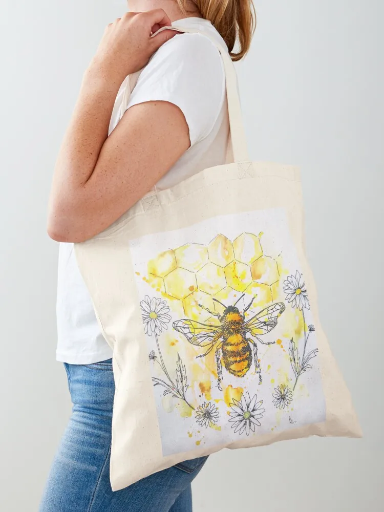 

Honey bee Tote Bag canvas shopping bag tote bag custom Reusable bags