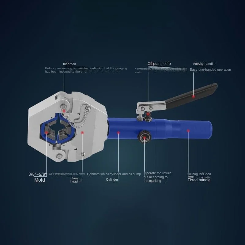 8T Air Conditioning Pipe Crimping Tool Automobile Air Conditioning Pipe Crimping Machine Manual Hydraulic Hose Repair