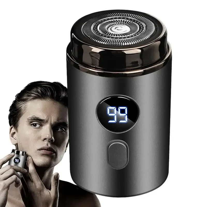 

Small Electric Shaver Travel-Sized Beard Trimmer with Digital Display Face Shaving Kit Rechargeable Face Shaver for Dad