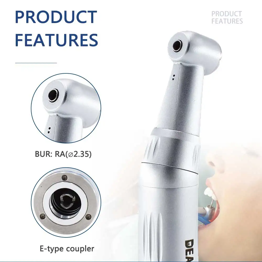 Dental Low Speed Handpiece Kit Turbine Straight Contra Angle Air Motor Inner Water Spray 2/4Holes