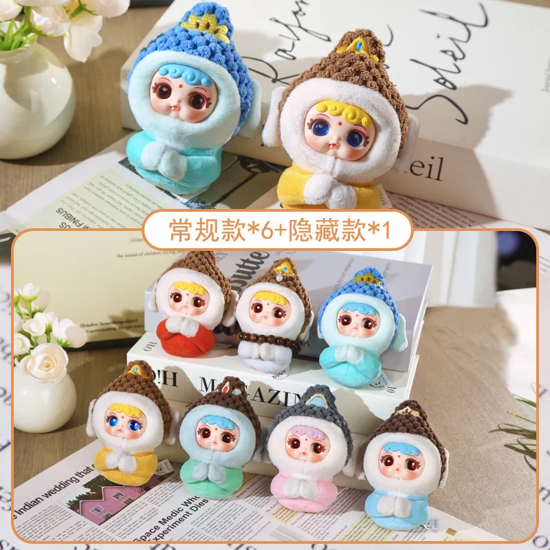 

Маленький милый Будда слепая коробка мультфильм милый ДУЮ маленький Будда плюшевая наклейка на холодильник игрушка кукла модная игра слепая коробка оптовая продажа