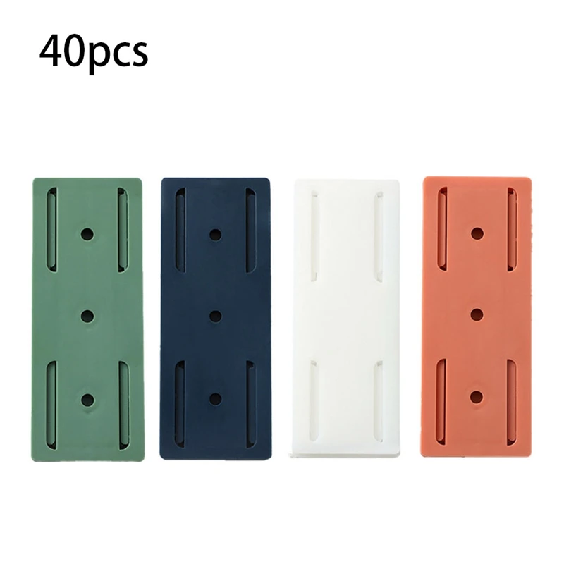 

40Pcs Self-Adhesive Socket Holder Wire Organizer Seamless Power Board Bracket Punch-Free Household