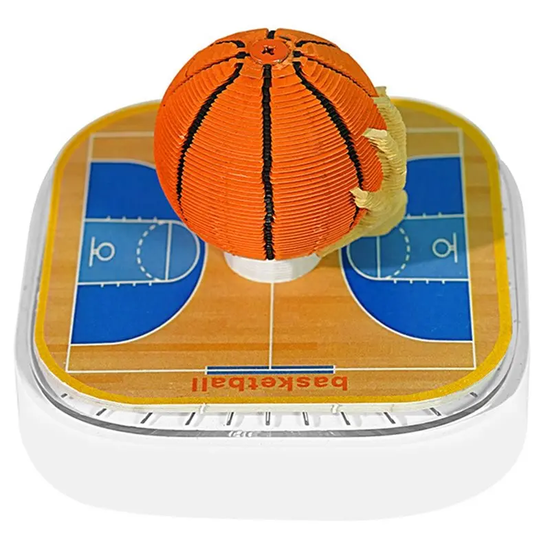 

New!DIY 3D Tree Basketball Calendar 2026 With Light Desktop Decoration Tear Off Mini Desk Calendar 3D Standing Ornament