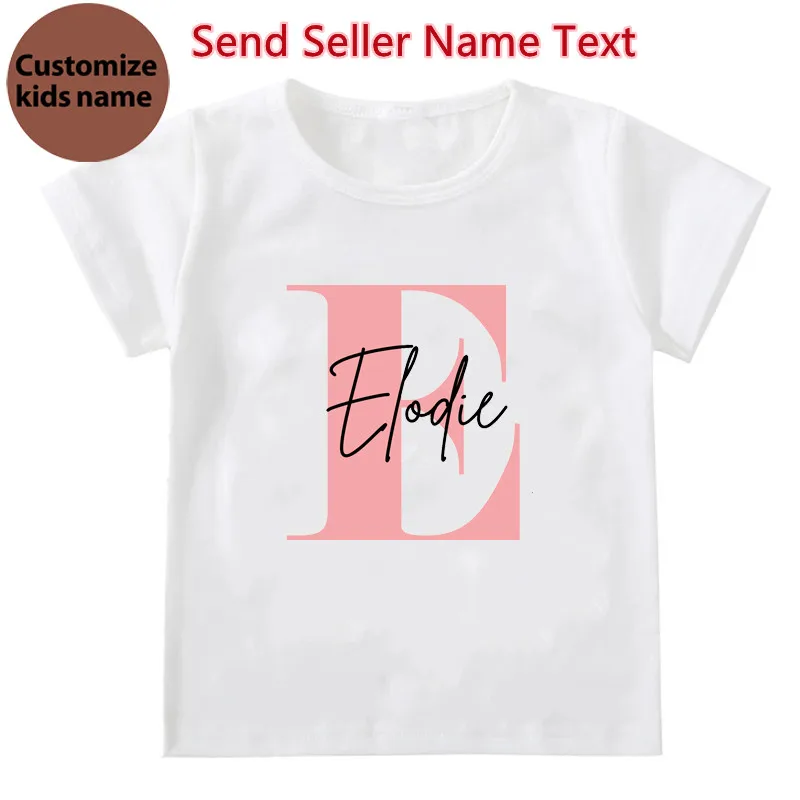 Funny Kids Personalised Name Initial T-shirt Kids Tops Children\'s Custom Name T-shirts Boy\'s Girl\'s Customised Tee Birthday Gift