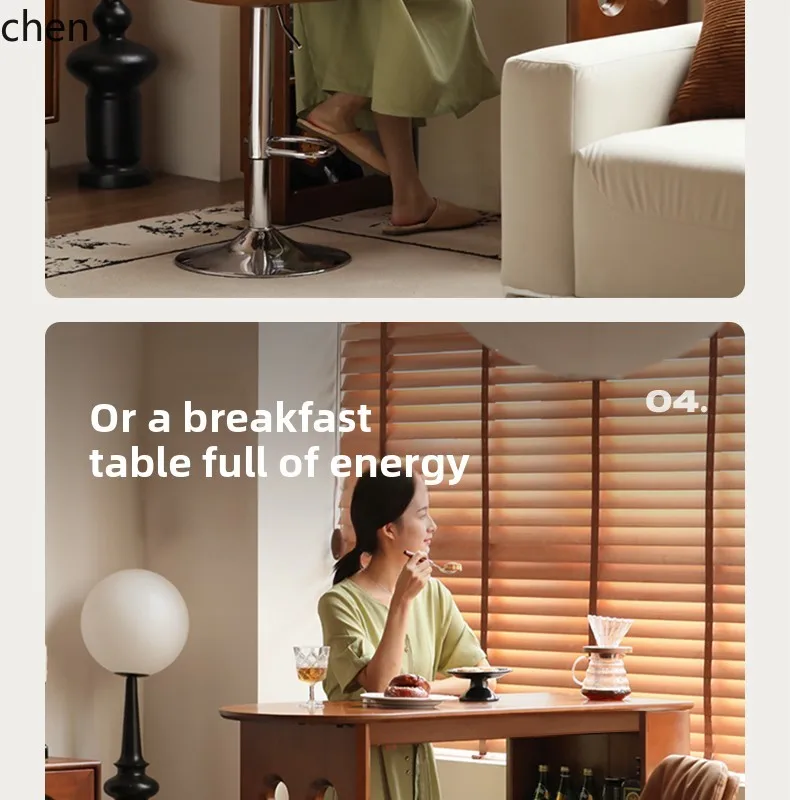 HT طاولة بار من الخشب الصلب مطعم طاولة عالية منزلية صغيرة خزانة تقسيم شقة خزانة قديمة