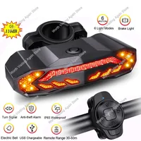 Bicycle Alarm Taillight Anti Theft USB Rechargeable Waterproof Bike Rear Tail Light Turn Signal Warning Brake Light