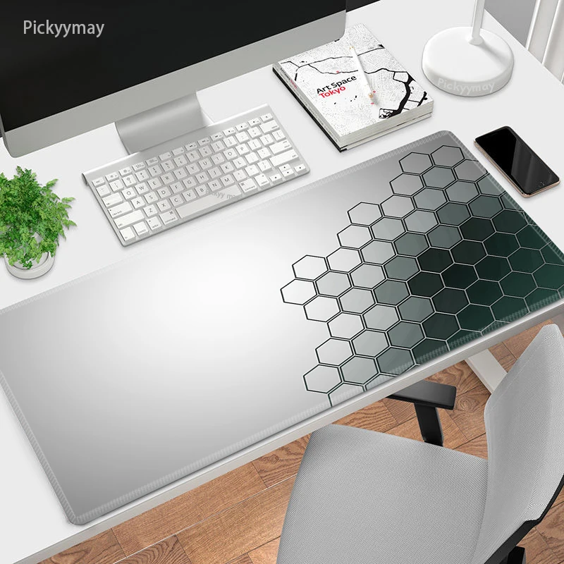 Geometric Hexagon Mouse Pads Gaming Mousepad Computer Mouse Mat Keyboard Mats Desk Pad Laptop Mousepads XXL 90x40cm Overlock